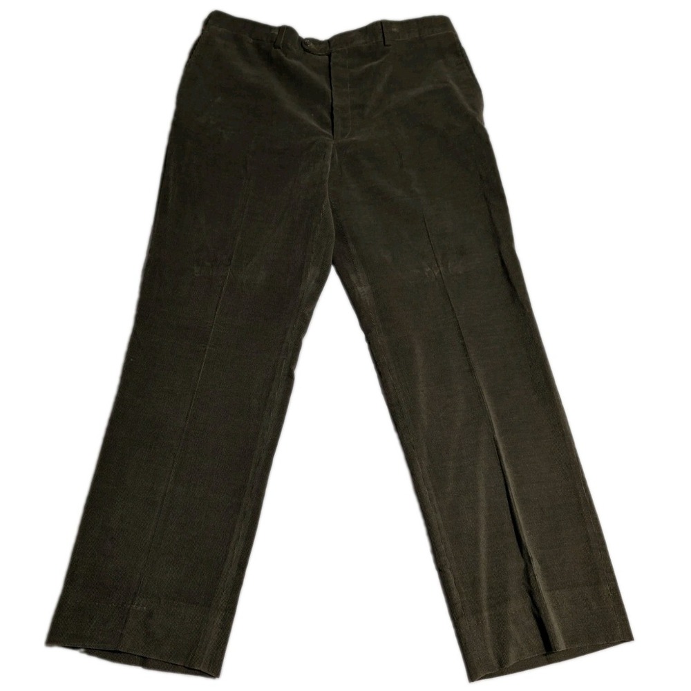 Jack Victor Corduroy Pants Mens 40R Brown 100% Cotton Dress Trousers Unhemmed